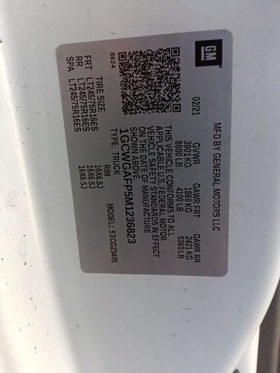 2021 Chevrolet Express 2500 Work Van Cargo