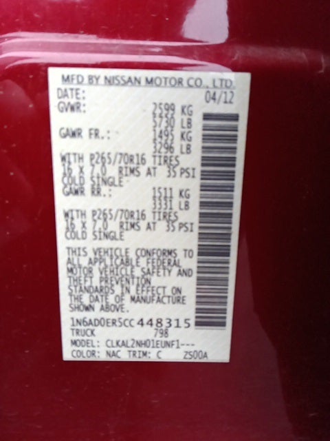 2012 Nissan Frontier SV