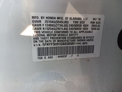 2016 Honda Pilot Touring