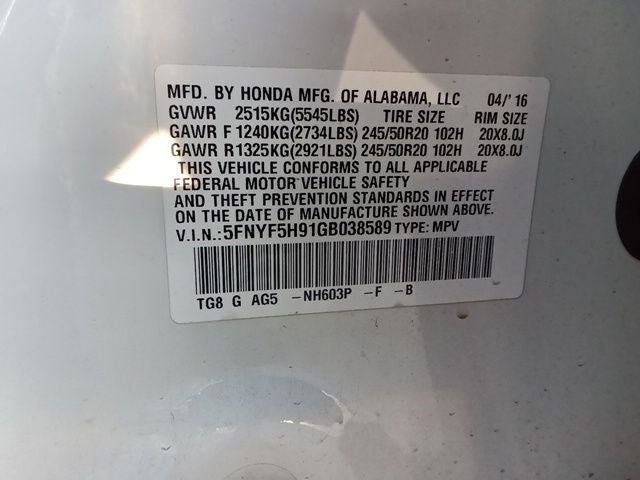 2016 Honda Pilot Touring