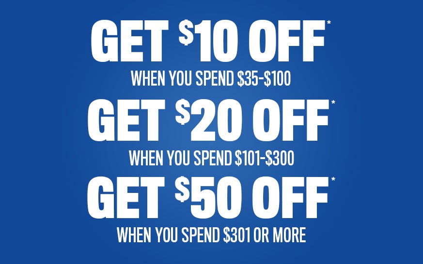Get $10 OFF When Your Spend $35-$100