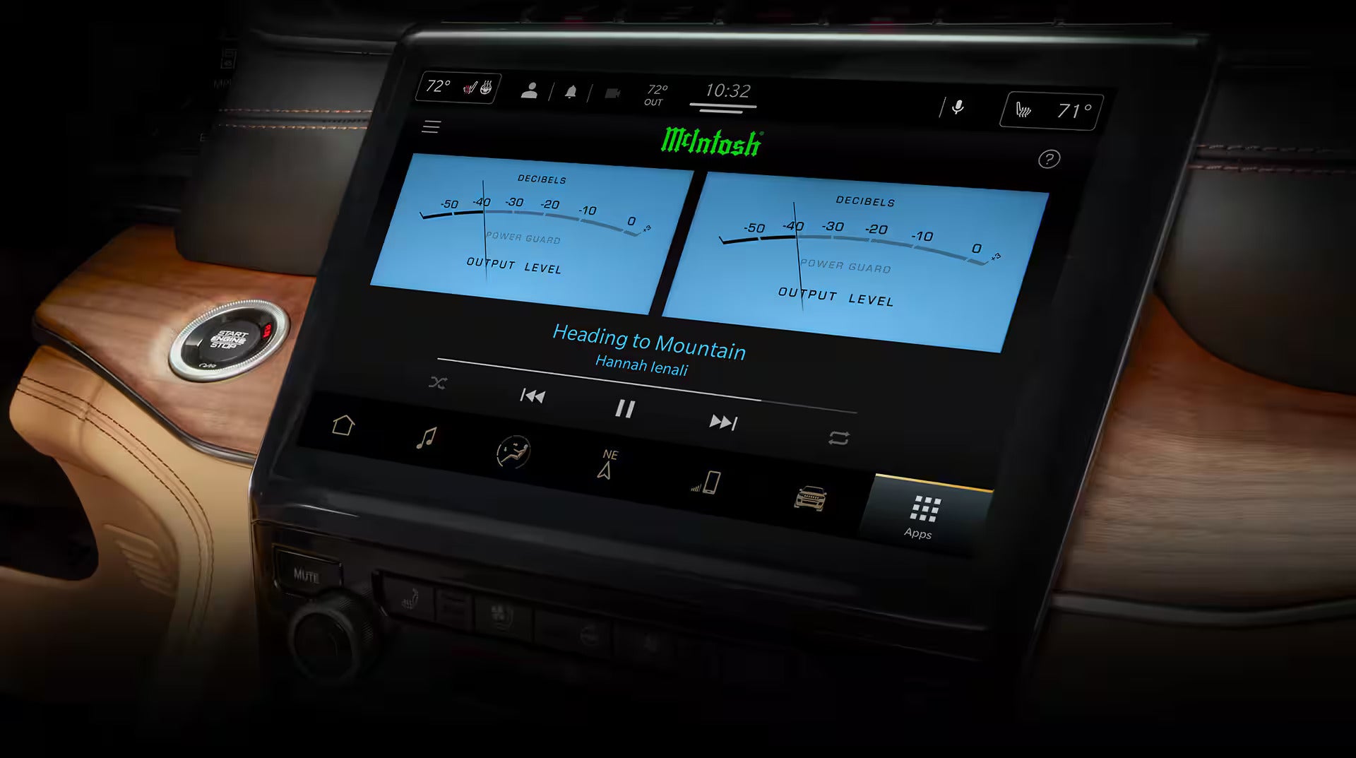 the technology display of a jeep grand cherokee suv